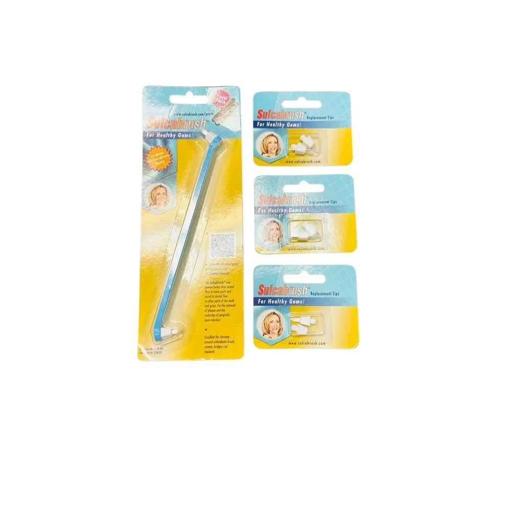 Sulcabrush For Healthy Gums Dental Oral Cleaning Gum Brush + 6 replacement tips